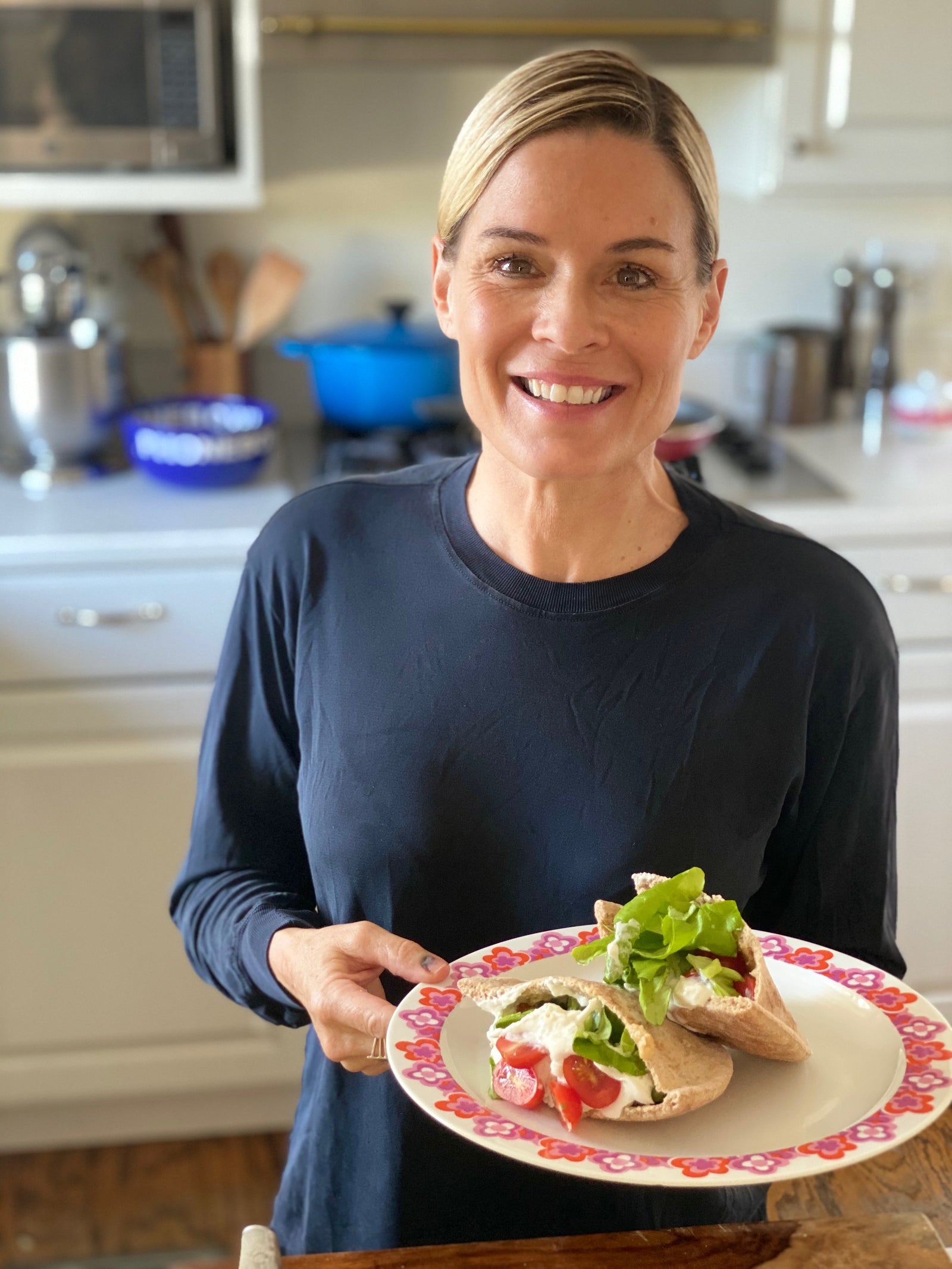 Cat Cora’s Chicken Hummus Pitas