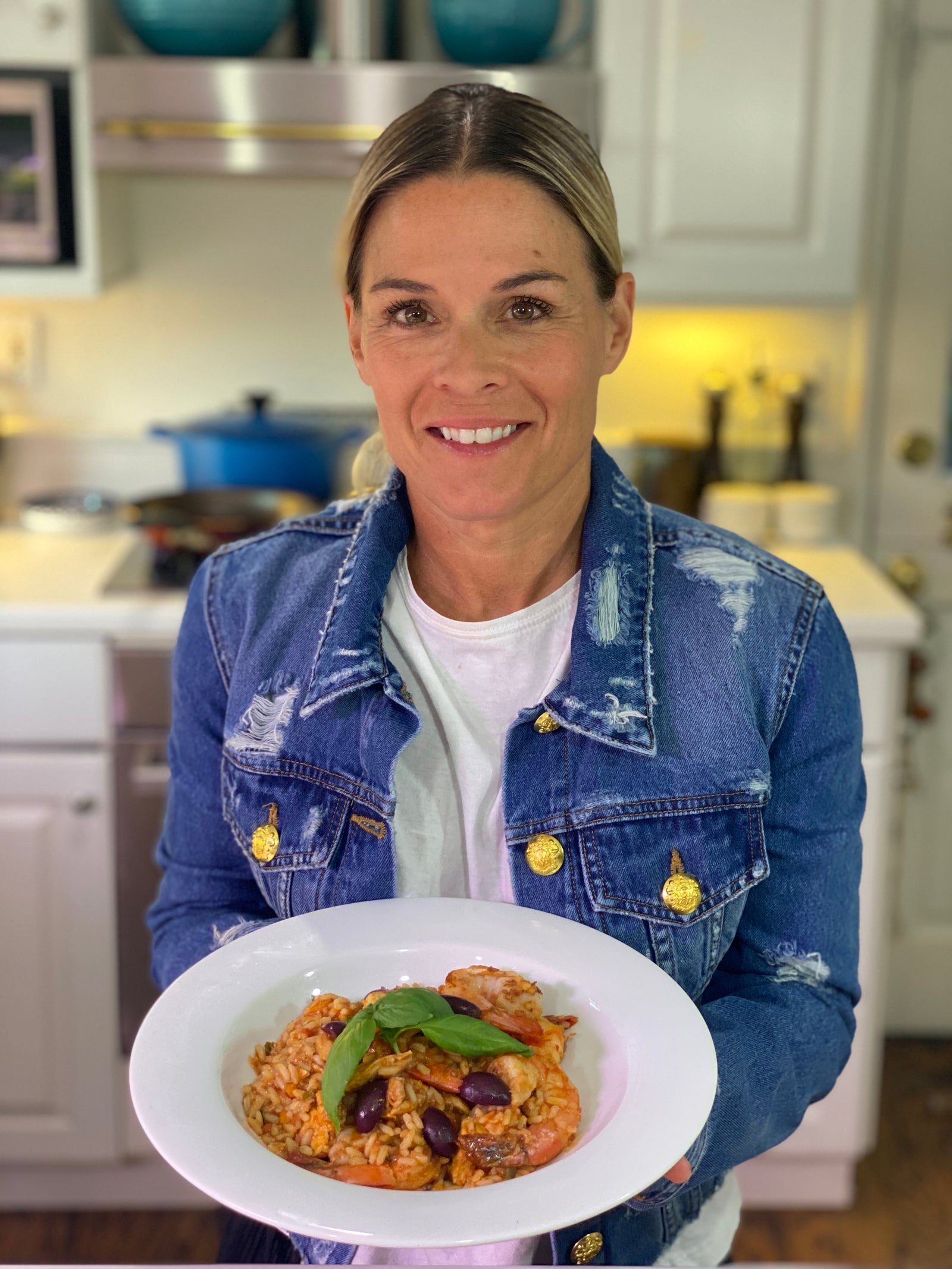 Cat Cora’s Spicy Chicken and Shrimp Paella