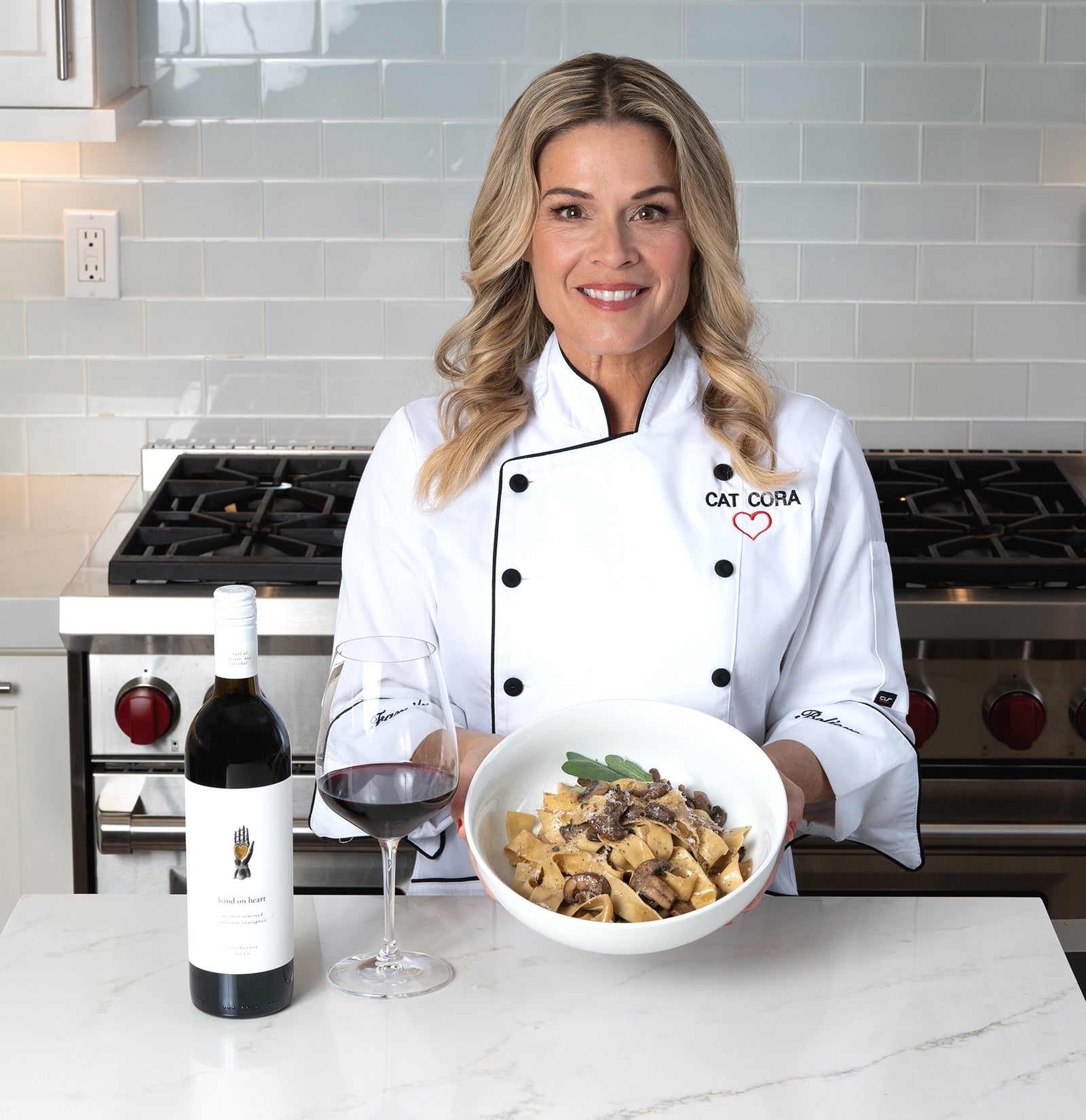 Cat Cora's Garlic Mushroom Pasta