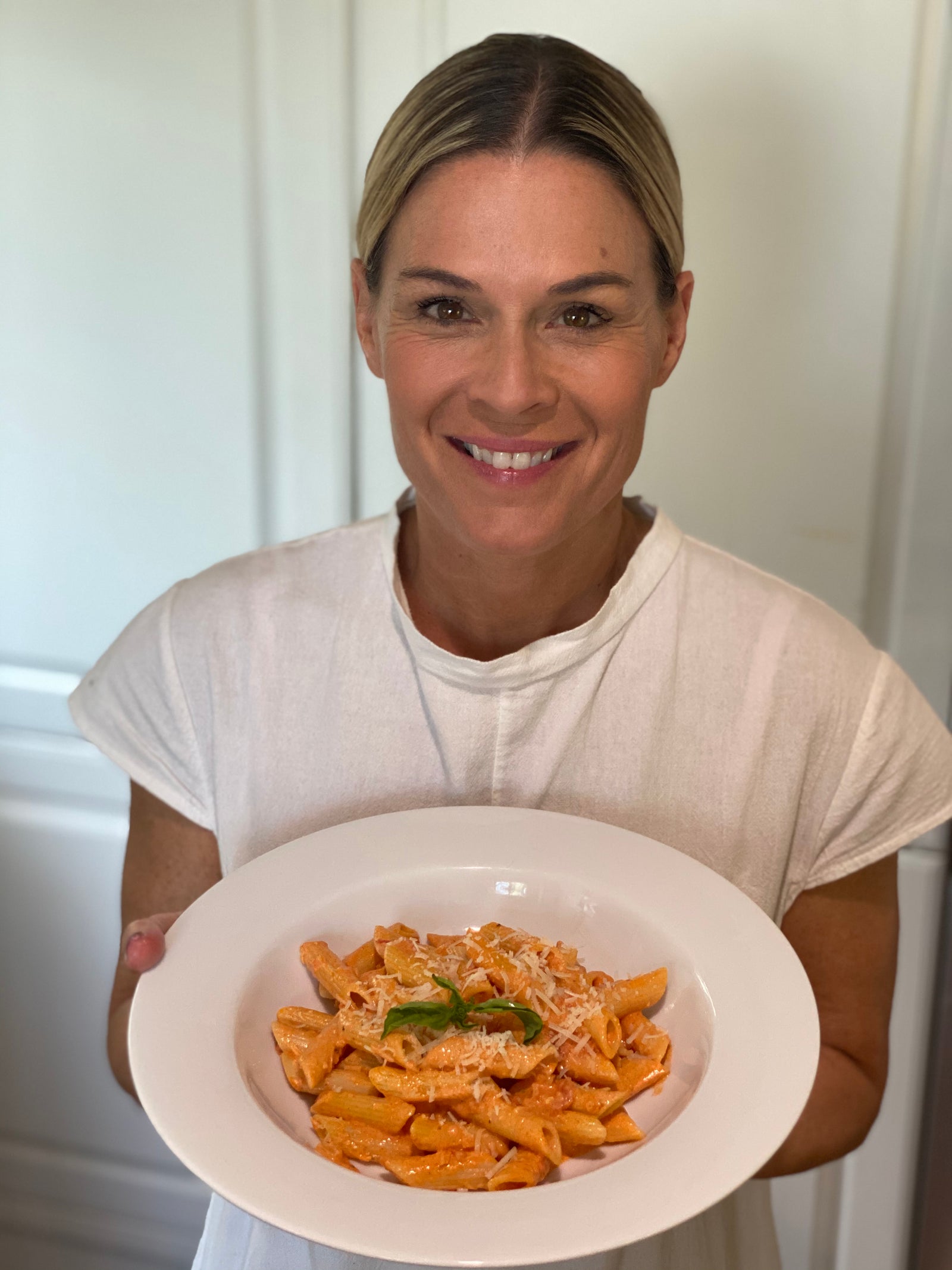 Cat Cora’s Penne a la Vodka with Shrimp