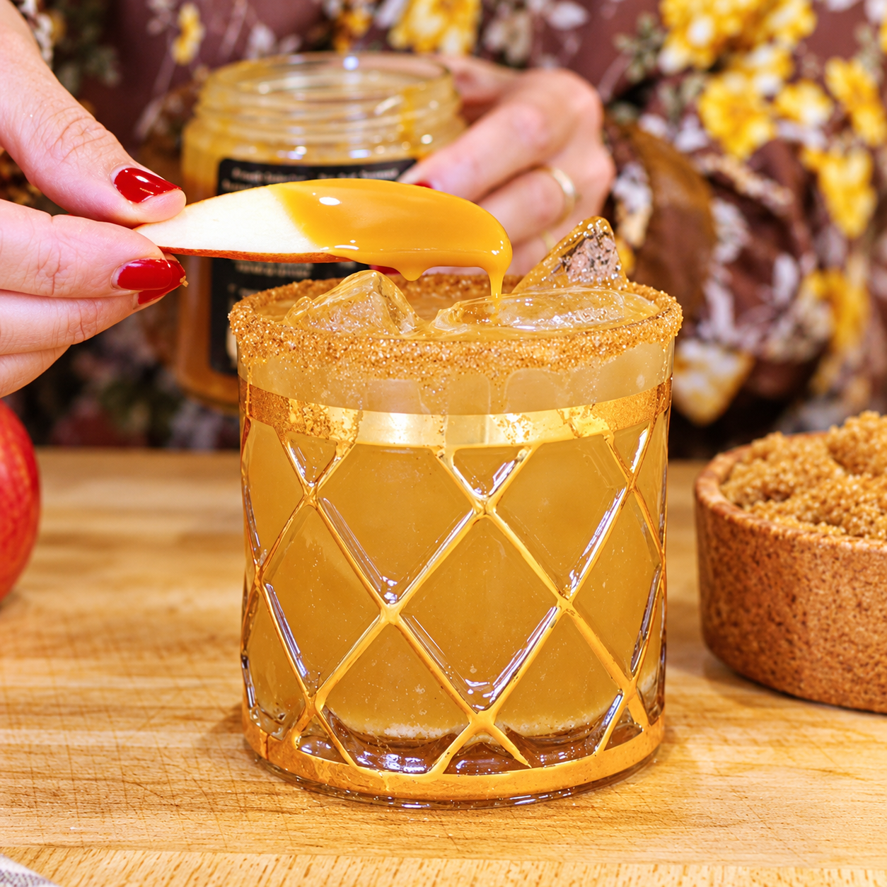 Iced Caramel Apple Cider Margaritas