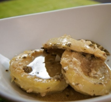 Artichoke Hearts Braised in Lemon