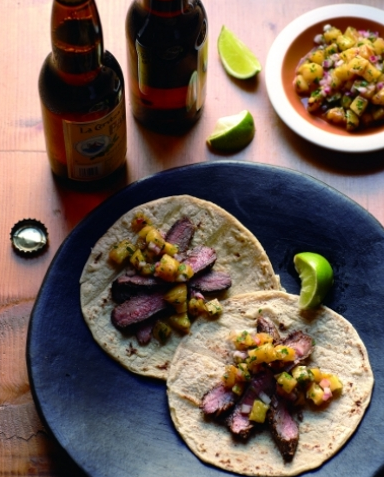 Grilled Chile-Lime Flank Steak Soft Tacos