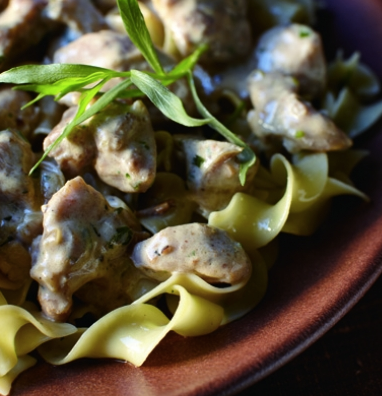 Chicken Stroganoff with Tarragon and Mustard