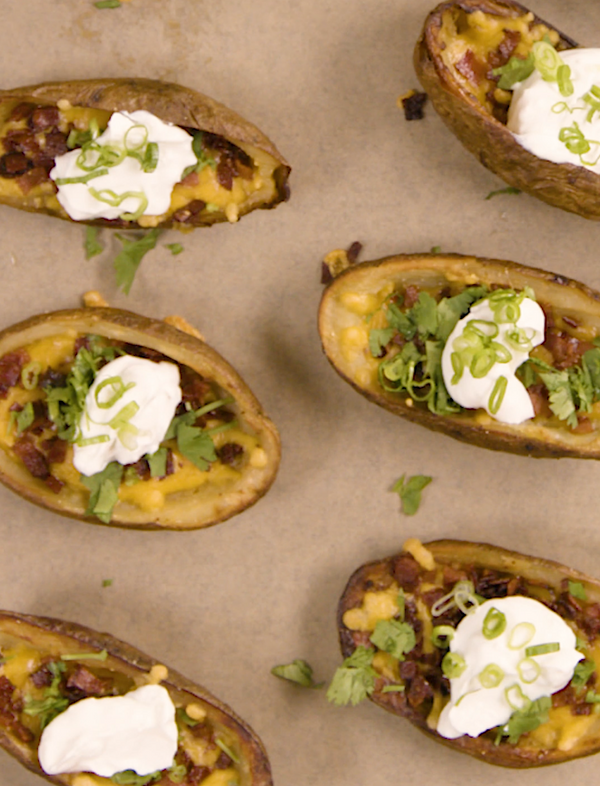 Cat Cora  Copycat T.G.I. Friday’s Loaded Potato Skins - Global Chef Enterprises