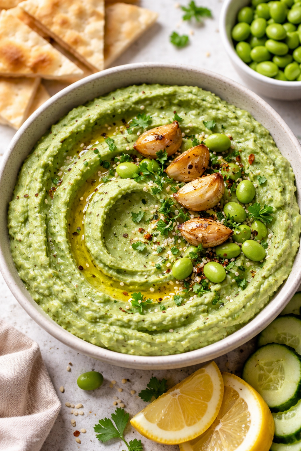 Cat Cora's Edamame and Avocado Hummus
